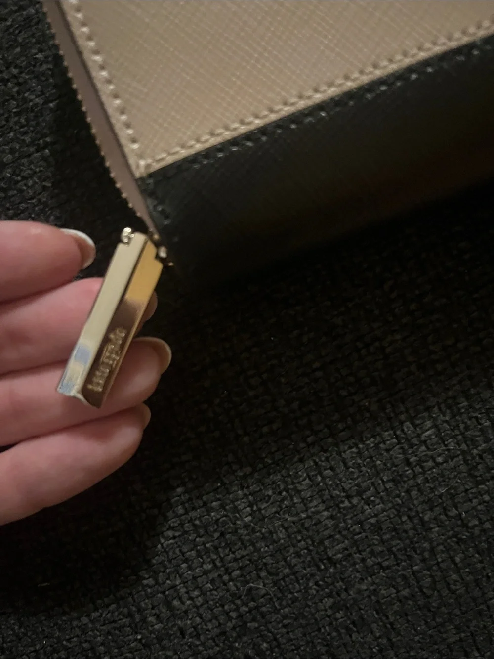 kate spade Two-Tone Zip Wallet - Blush & Black